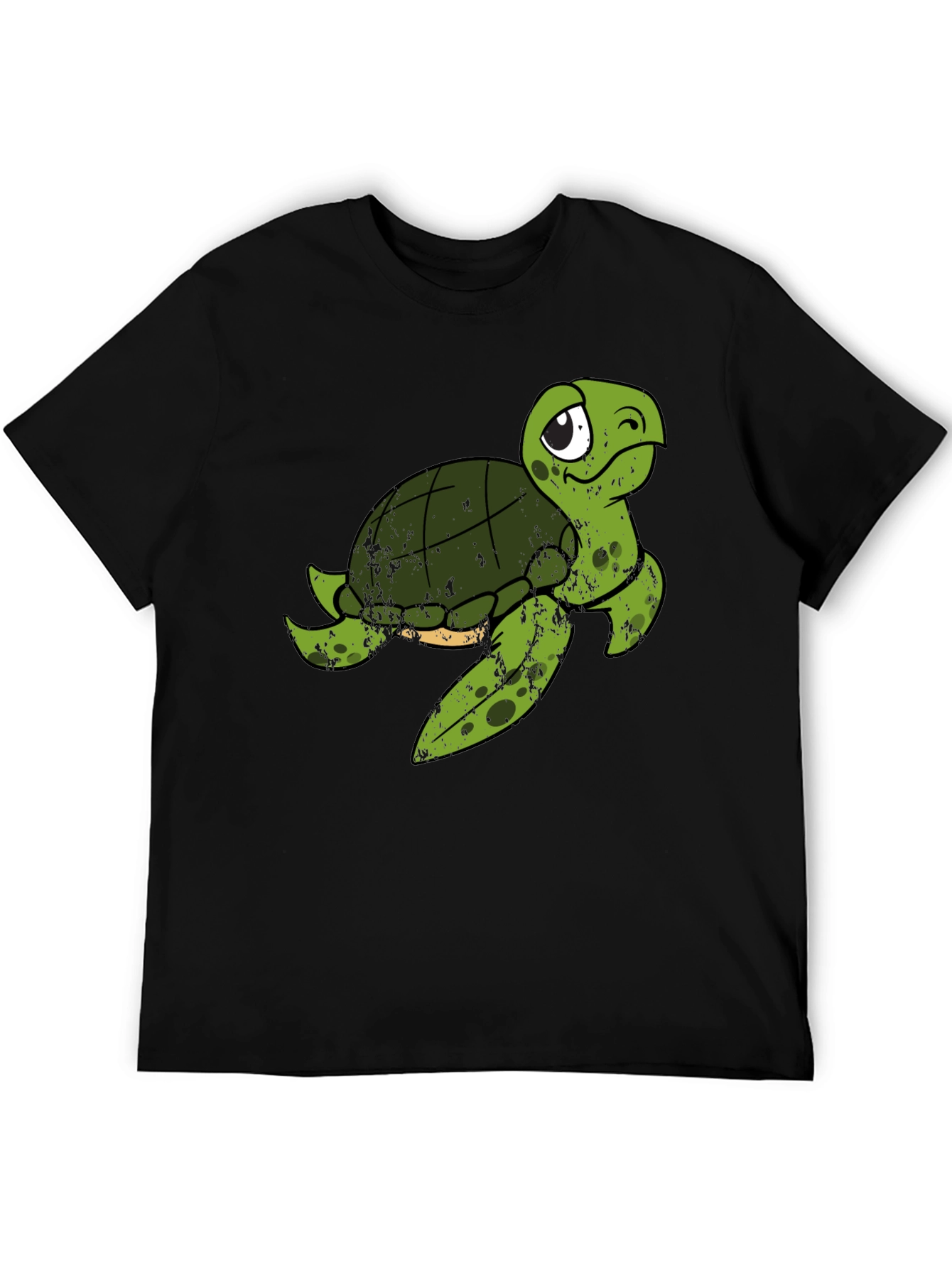 Cute Turtle Graphic T-Shirt - Black