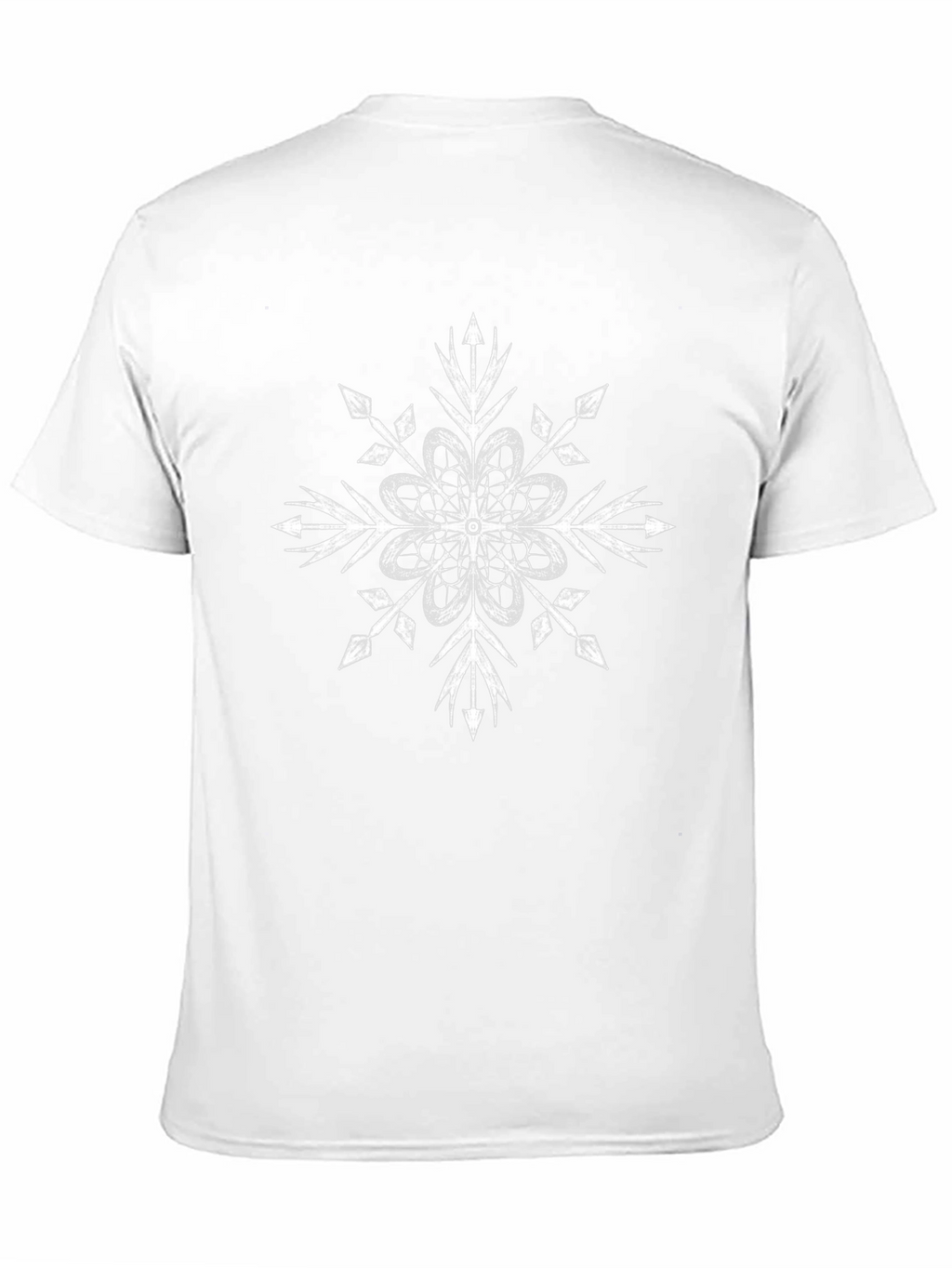 Abstract Snowflake Graphic Tee - Black Cotton Blend