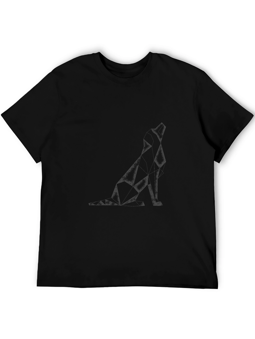 Geometric Dog Graphic Tee - Modern Black T-Shirt