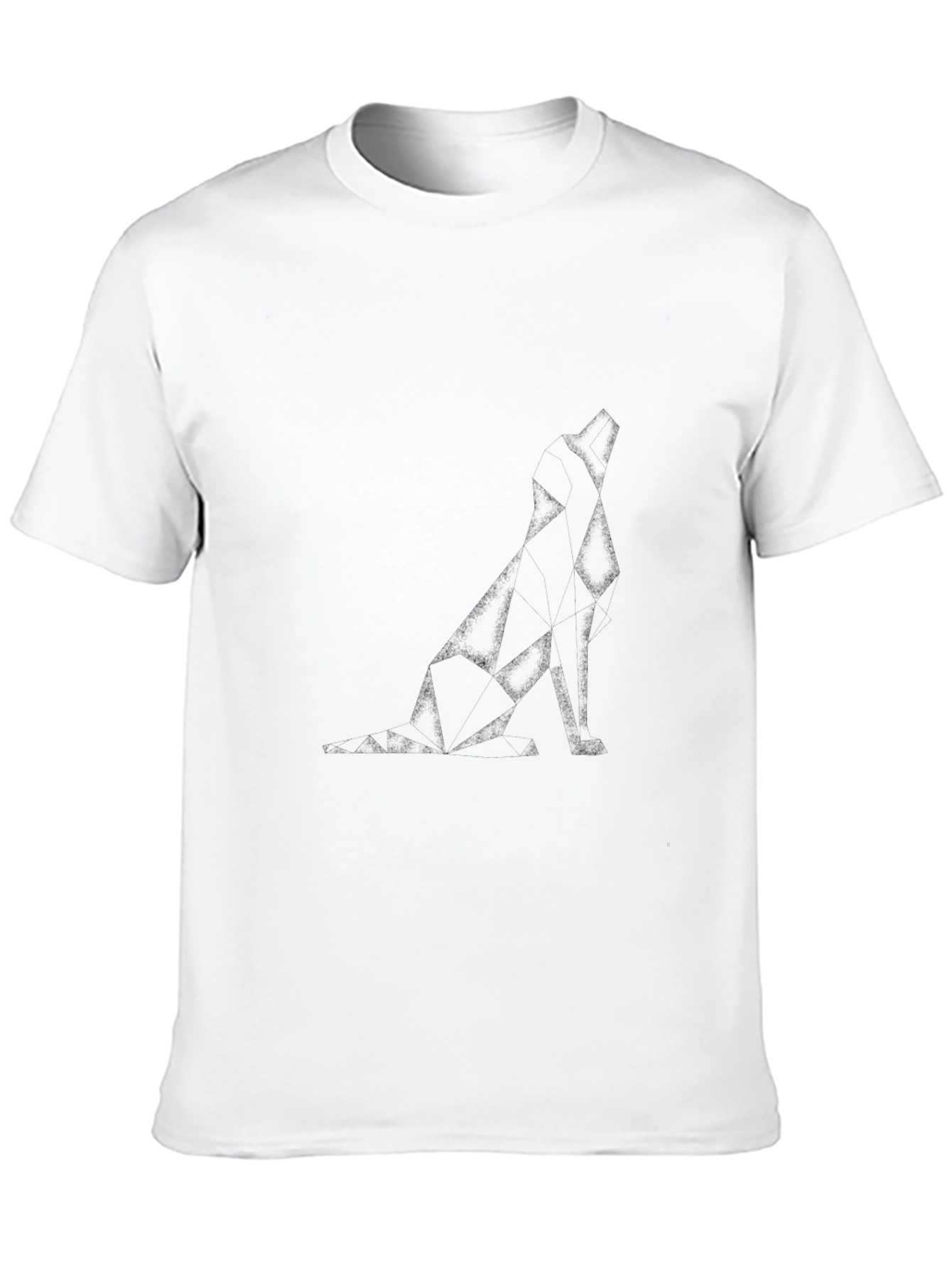 Geometric Dog Graphic Tee - Modern Black T-Shirt