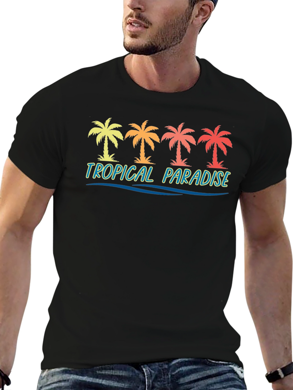 Tropical Paradise Palm Tree Graphic Tee