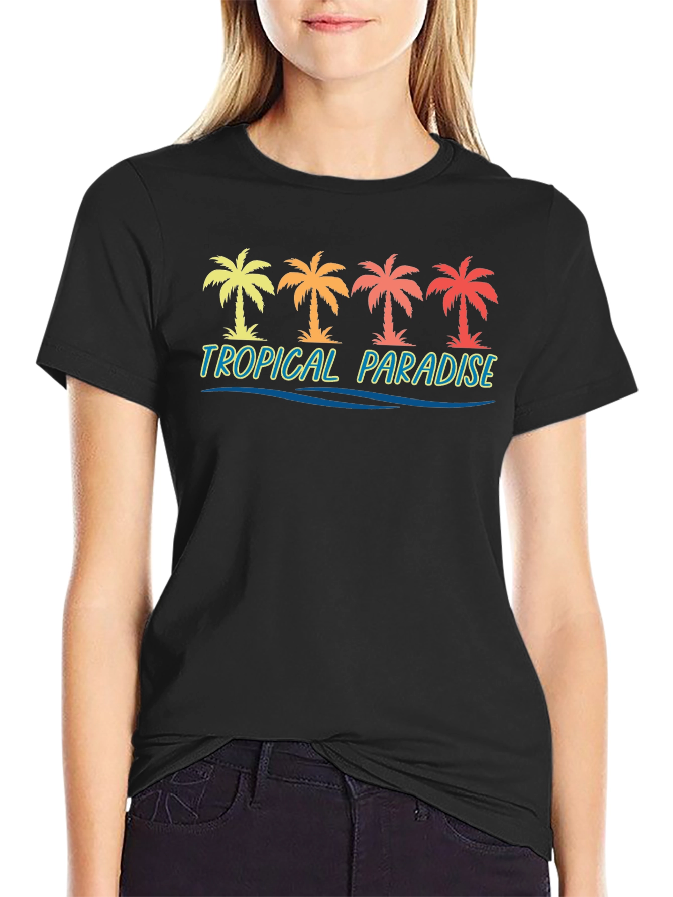 Tropical Paradise Palm Tree Graphic Tee