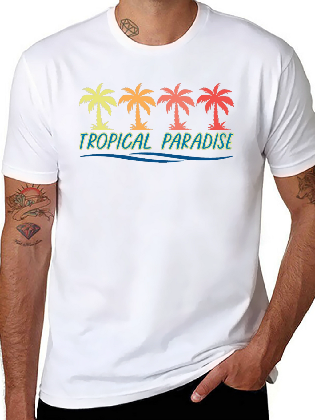 Tropical Paradise Palm Tree Graphic Tee
