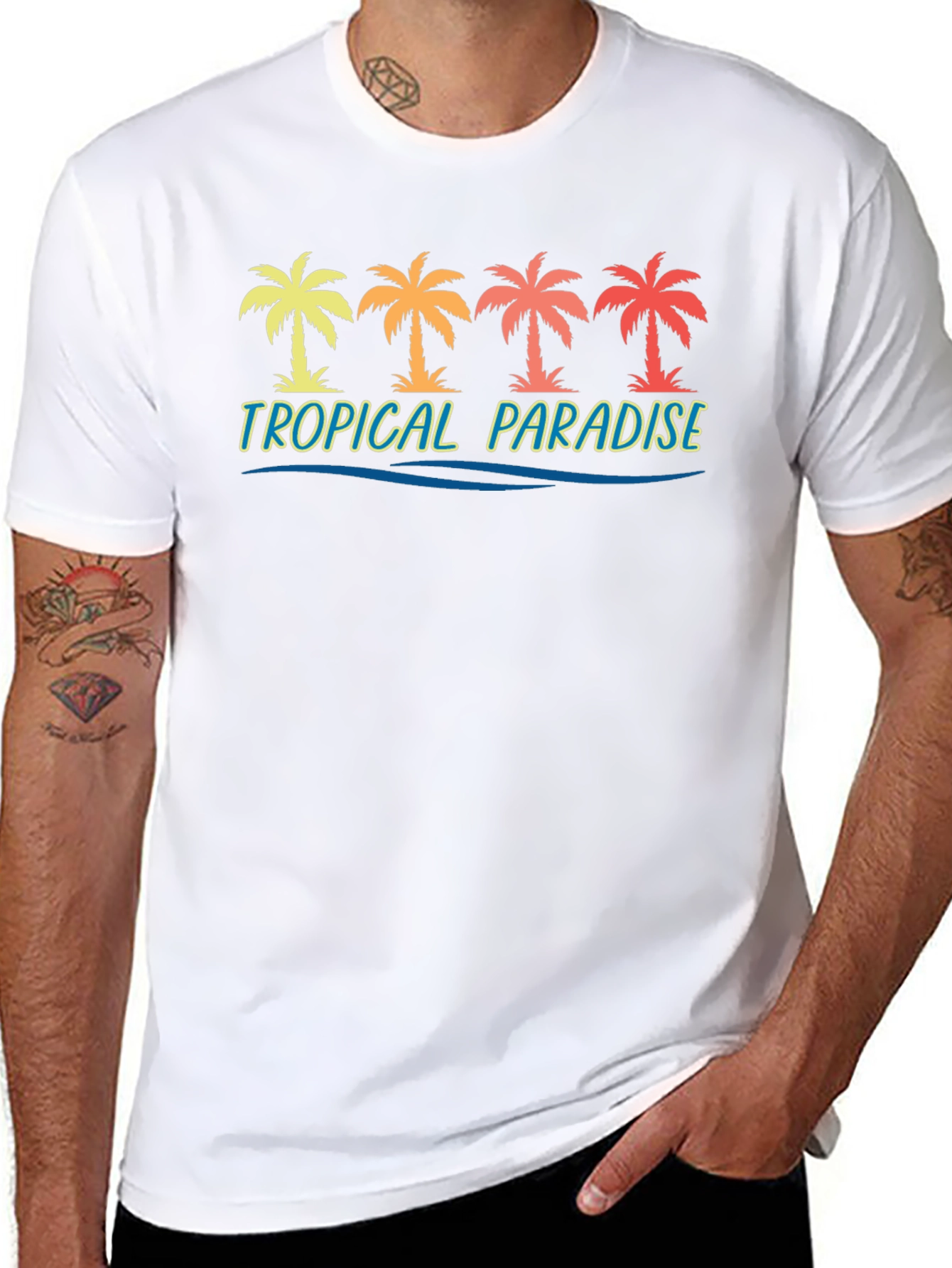 Tropical Paradise Palm Tree Graphic Tee