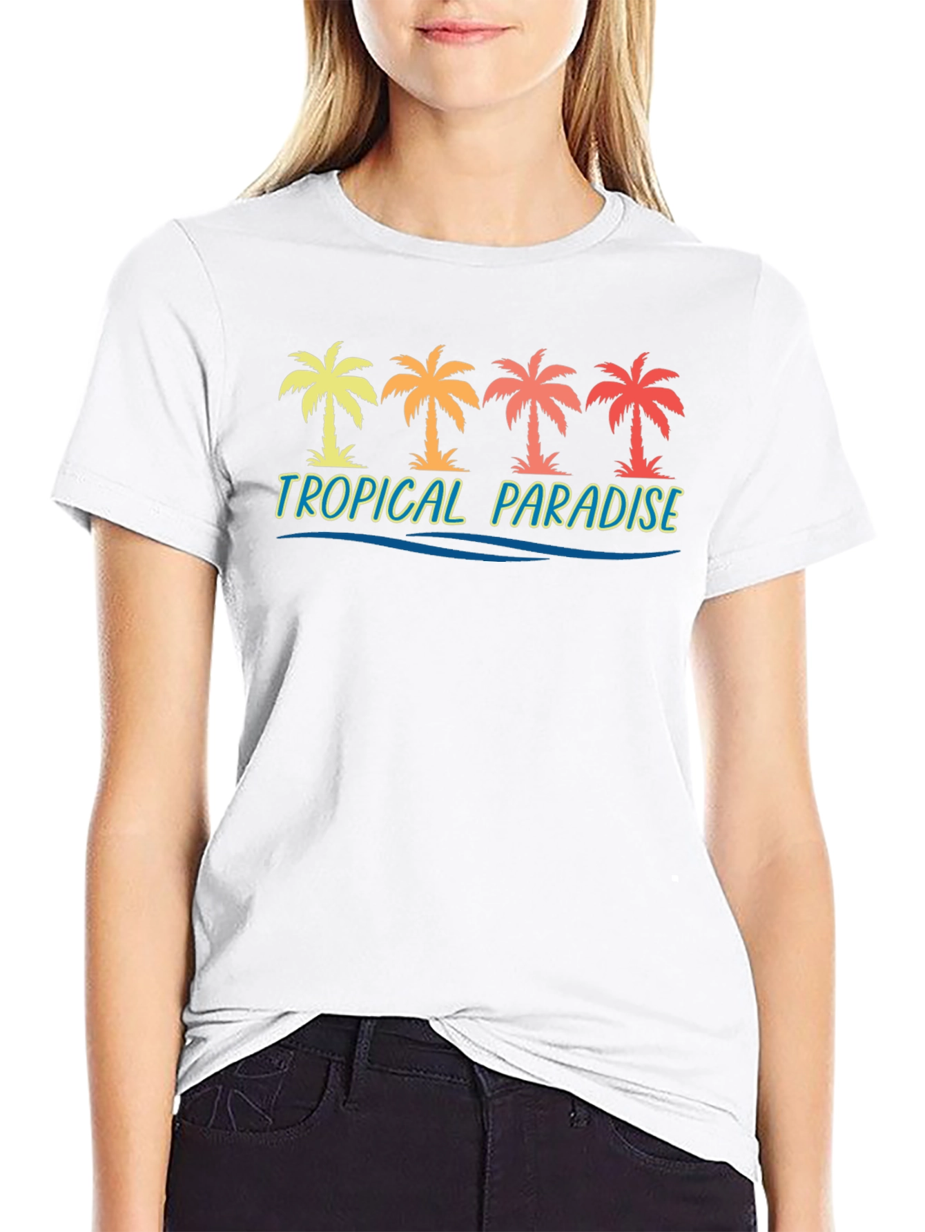 Tropical Paradise Palm Tree Graphic Tee