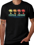 Tropical Paradise Palm Tree Graphic Tee