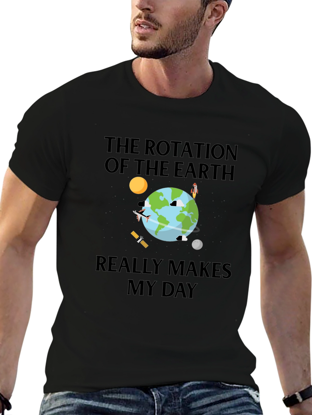 Earth Rotation Graphic Tee - Makes My Day T-Shirt