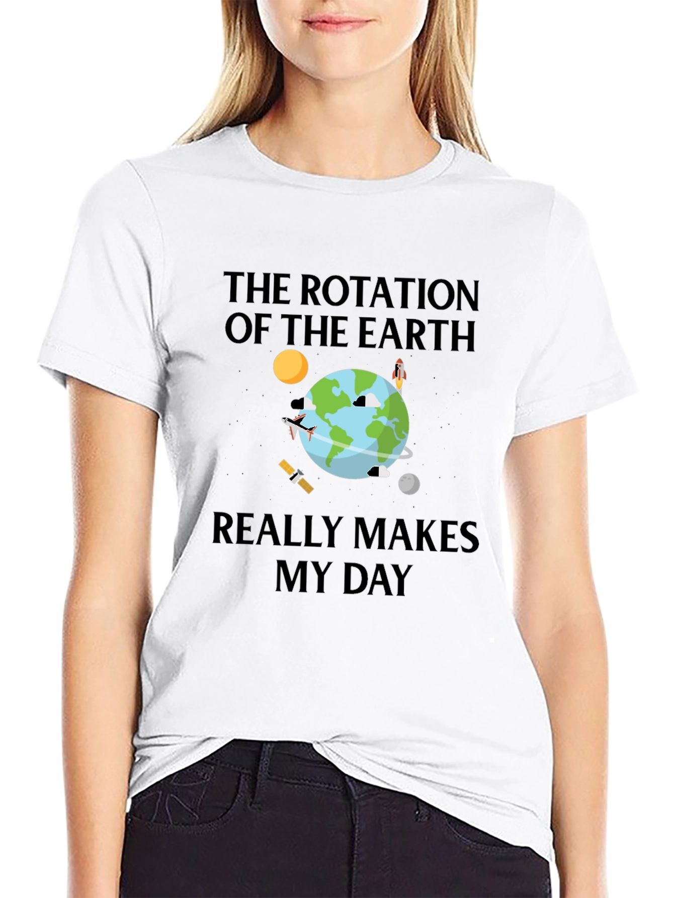 Earth Rotation Graphic Tee - Makes My Day T-Shirt