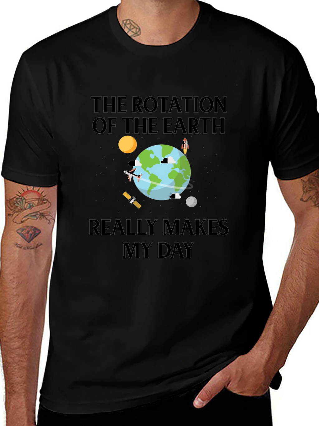 Earth Rotation Graphic Tee - Makes My Day T-Shirt