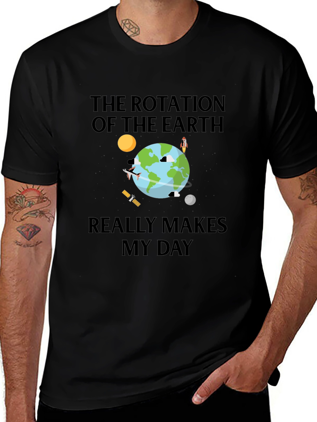 Earth Rotation Graphic Tee - Makes My Day T-Shirt