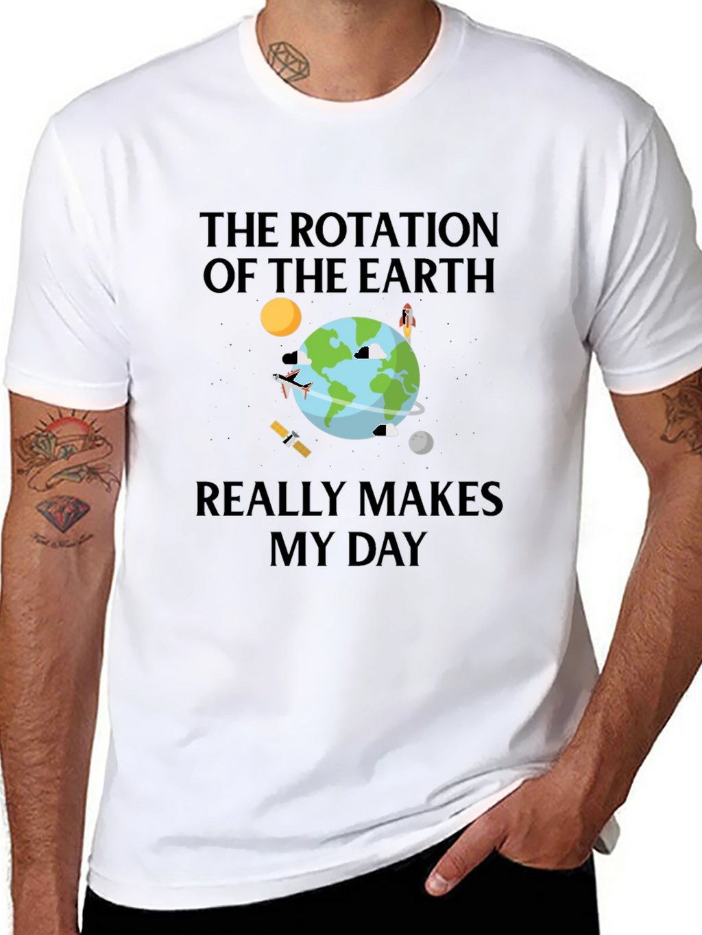 Earth Rotation Graphic Tee - Makes My Day T-Shirt