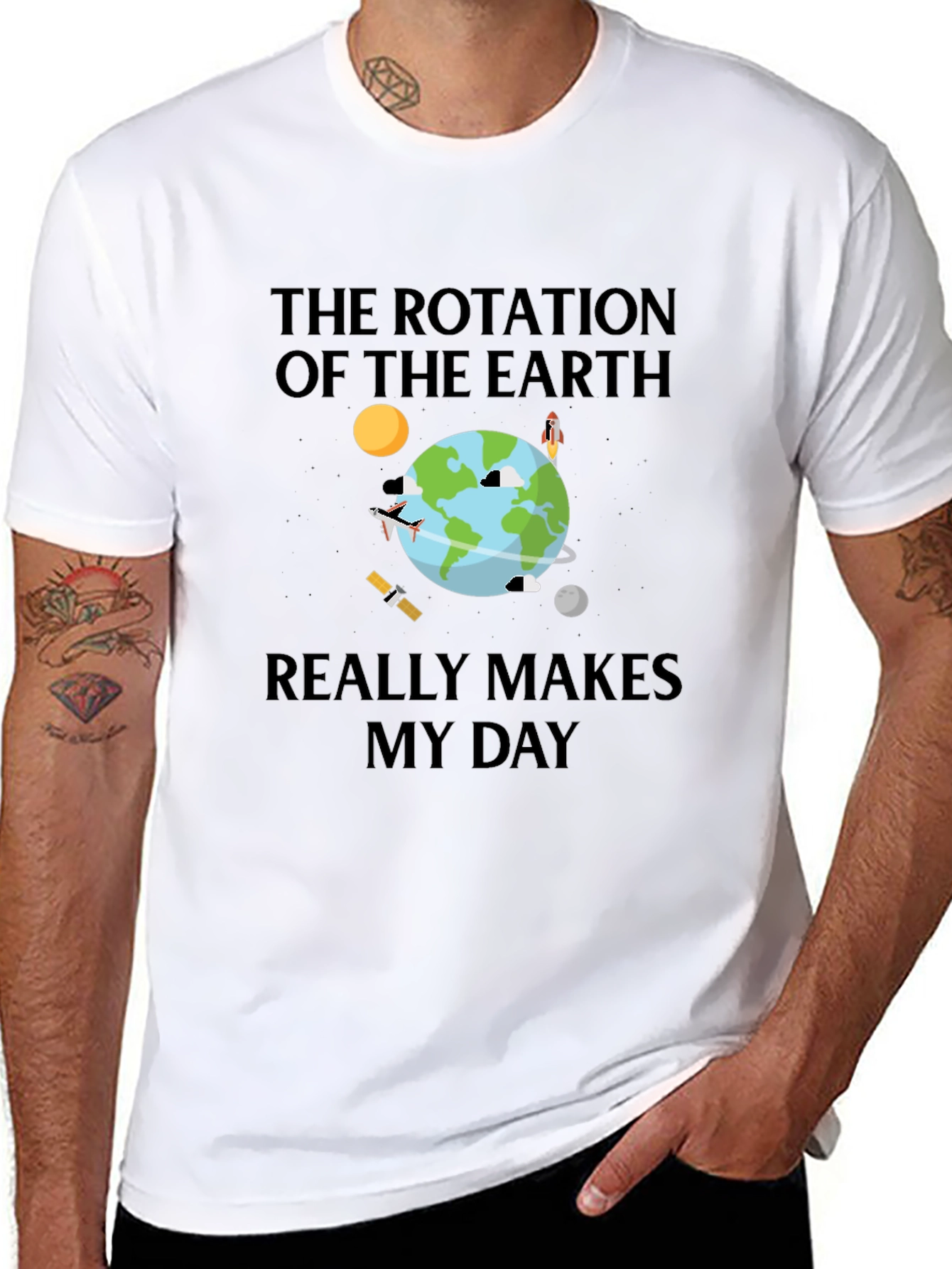 Earth Rotation Graphic Tee - Makes My Day T-Shirt
