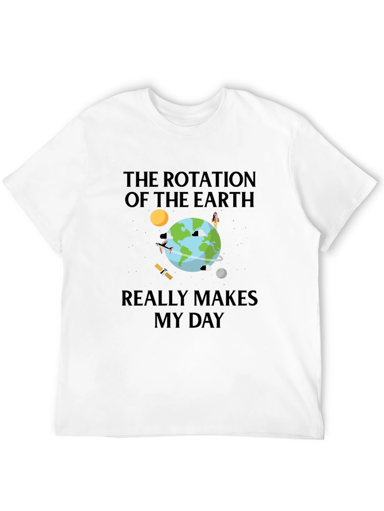 Earth Rotation Graphic Tee - Makes My Day T-Shirt