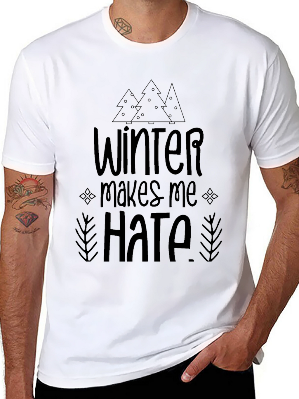 Winter Hater Black Graphic T-Shirt