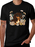 Dachshund Flowers T-Shirt Cute Dog Tee