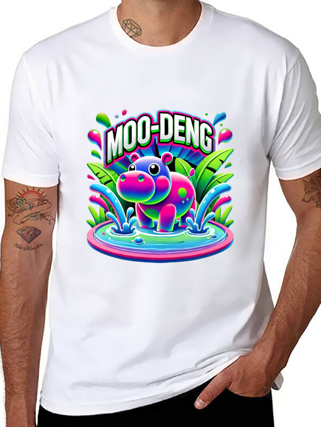 Moo-Deng Hippo Graphic T-Shirt