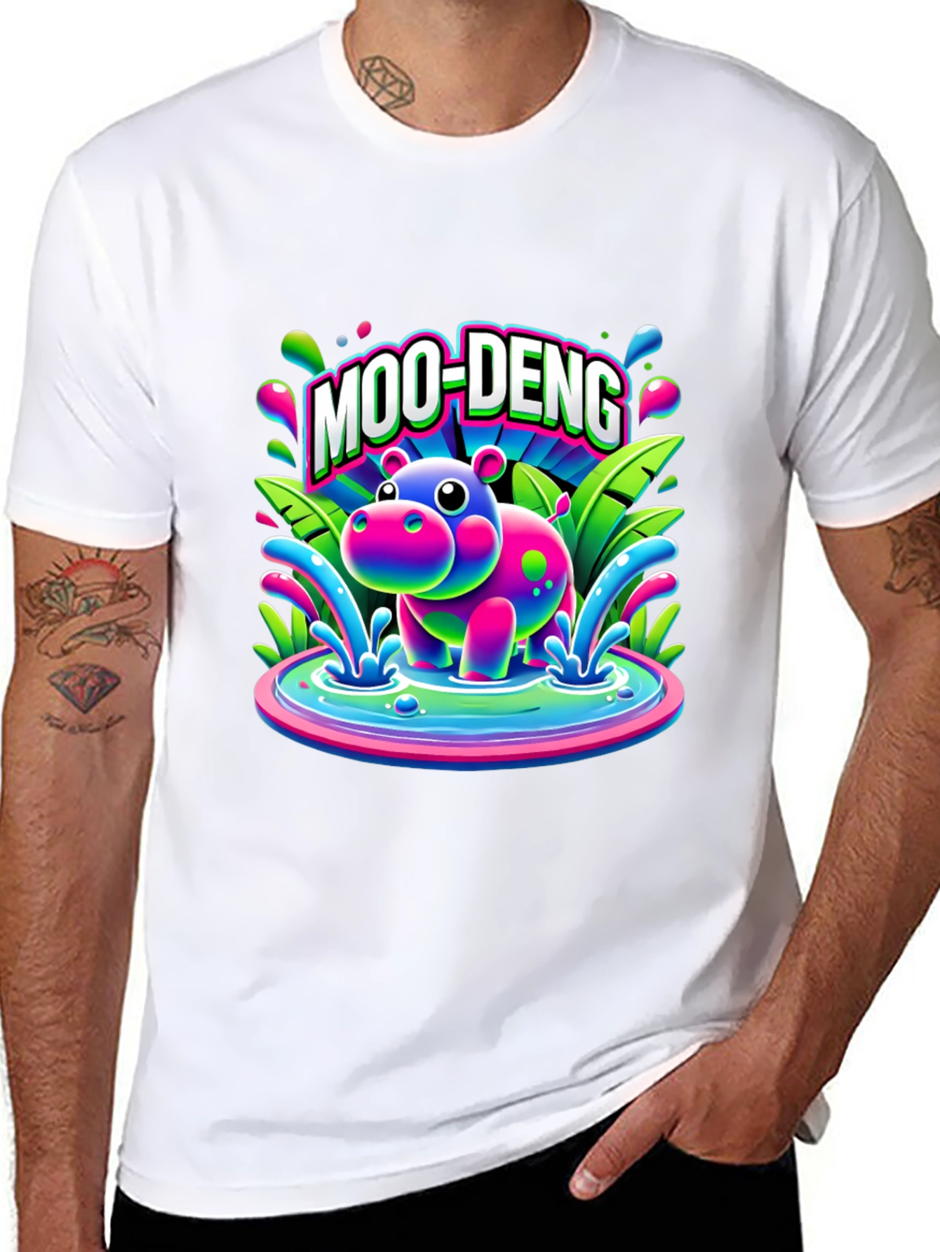 Moo-Deng Hippo Graphic T-Shirt