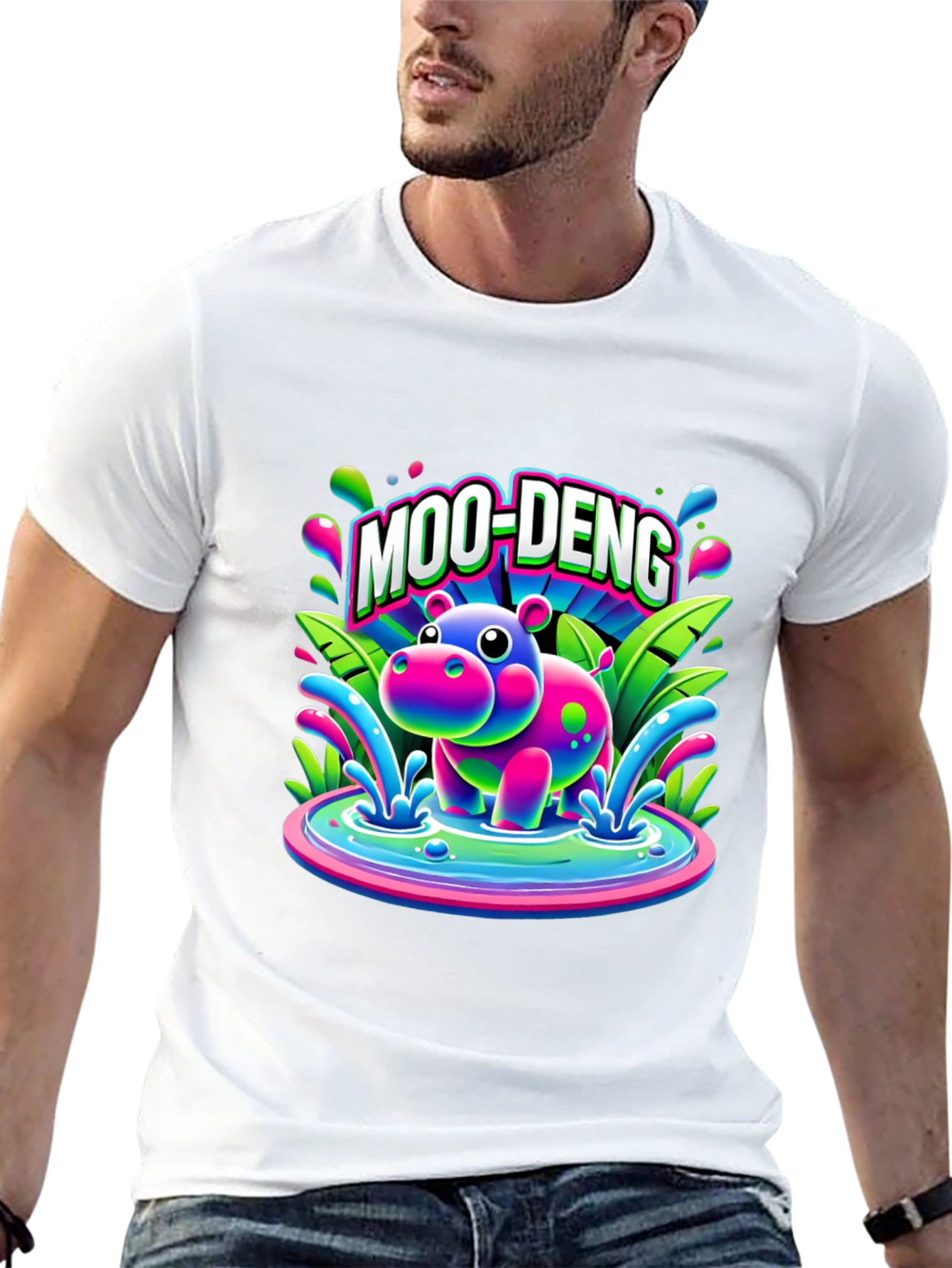 Moo-Deng Hippo Graphic T-Shirt