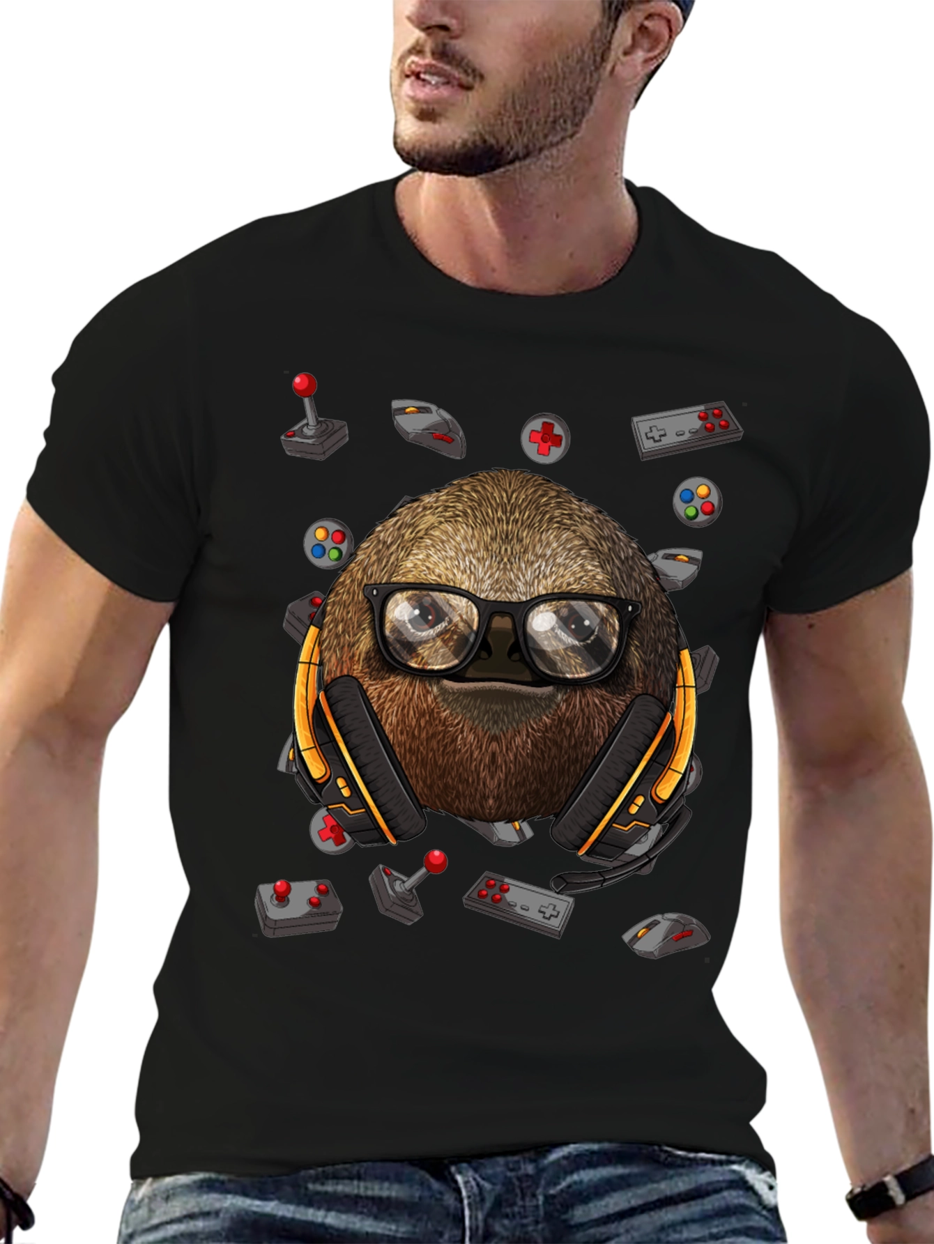 Gamer Sloth T-Shirt - Playful Graphic Tee