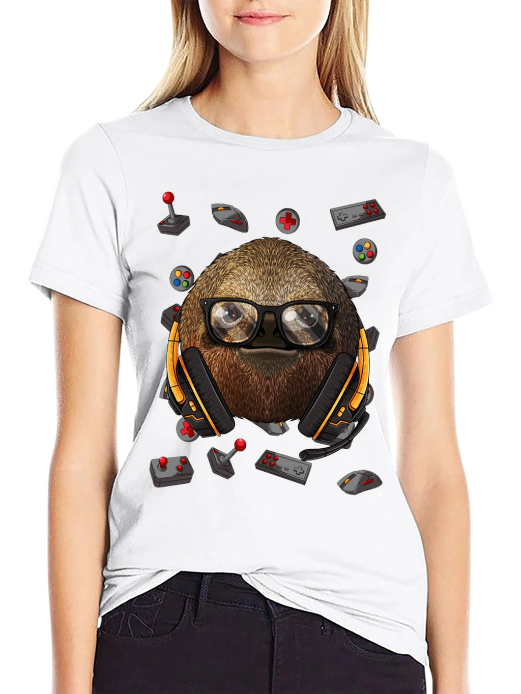 Gamer Sloth T-Shirt - Playful Graphic Tee