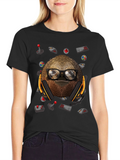 Gamer Sloth T-Shirt - Playful Graphic Tee