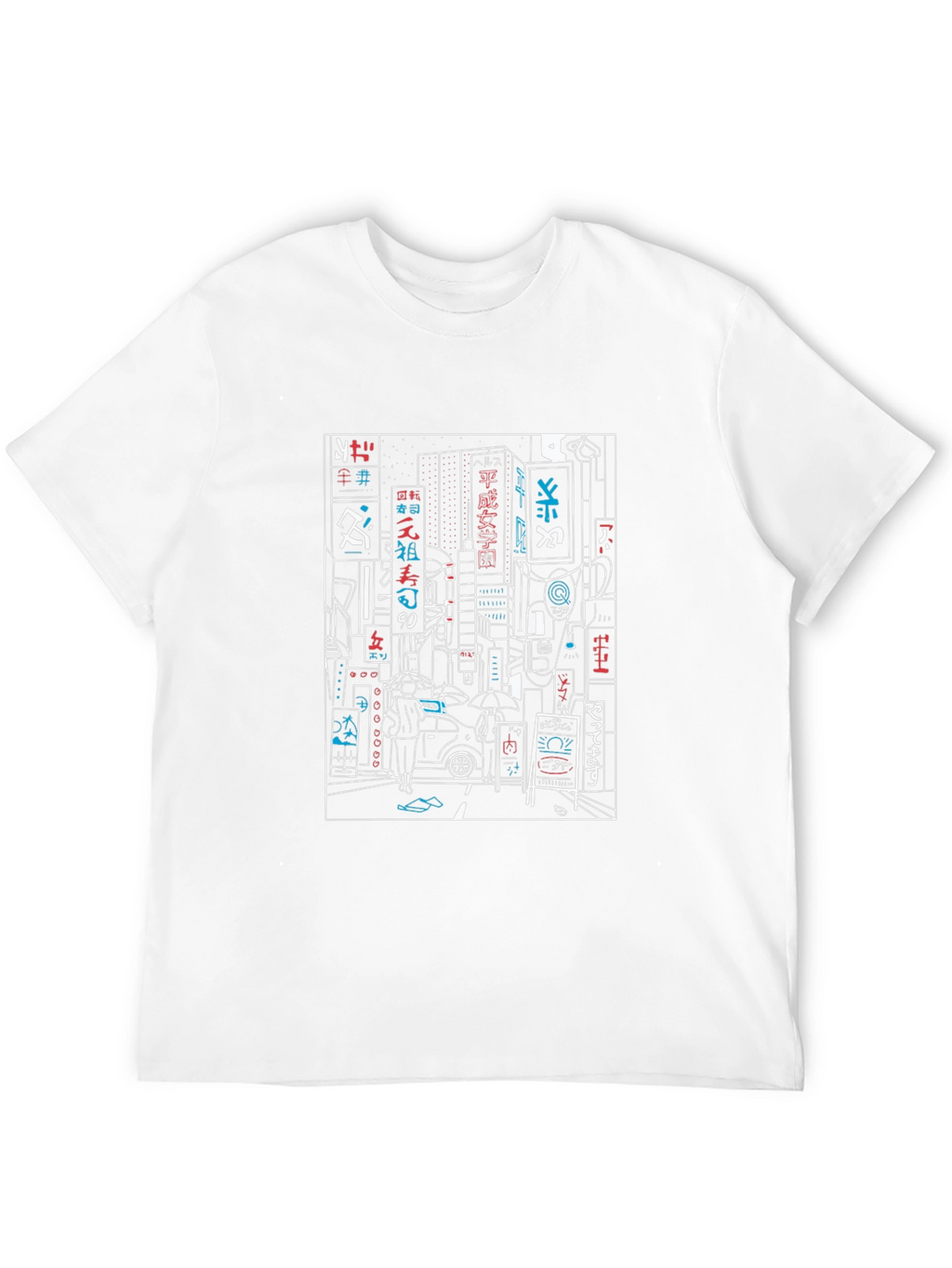 Neon Cityscape Graphic Tee - Urban Style T-Shirt