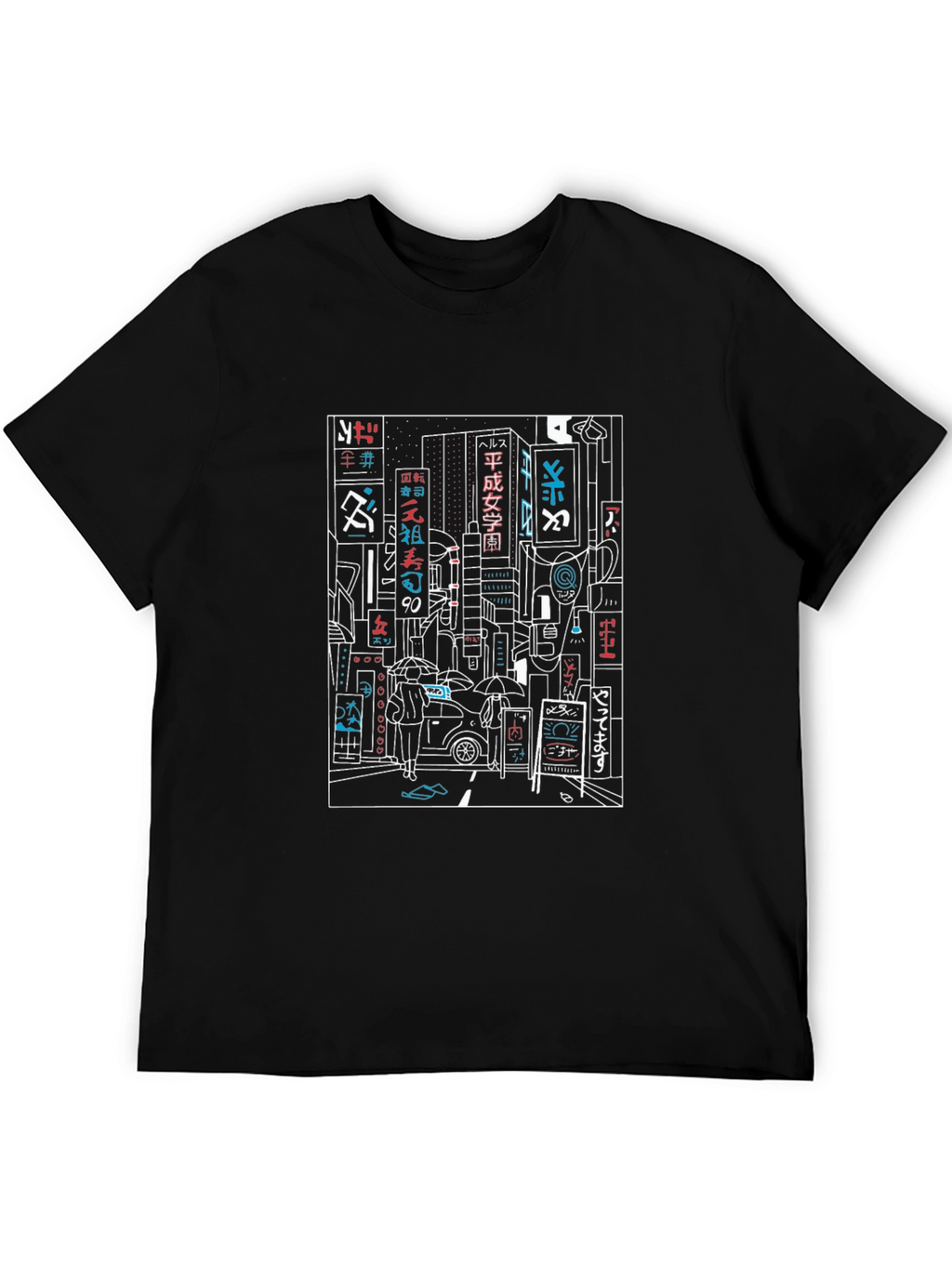 Neon Cityscape Graphic Tee - Urban Style T-Shirt