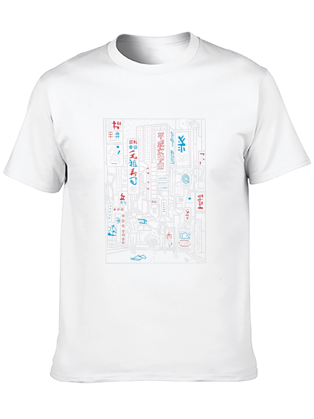 Neon Cityscape Graphic Tee - Urban Style T-Shirt