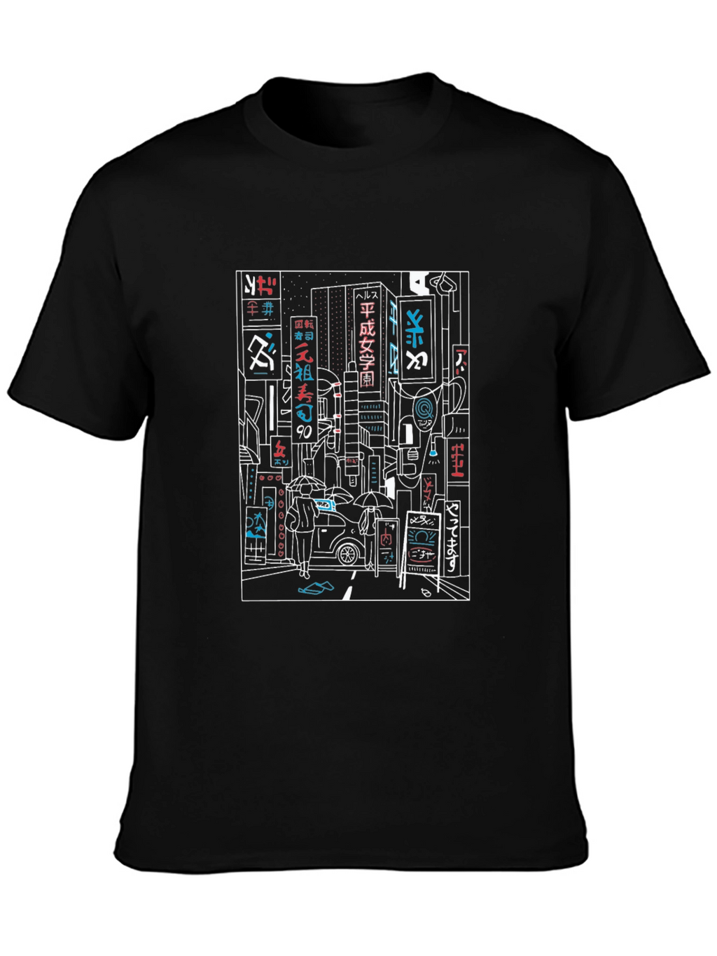 Neon Cityscape Graphic Tee - Urban Style T-Shirt