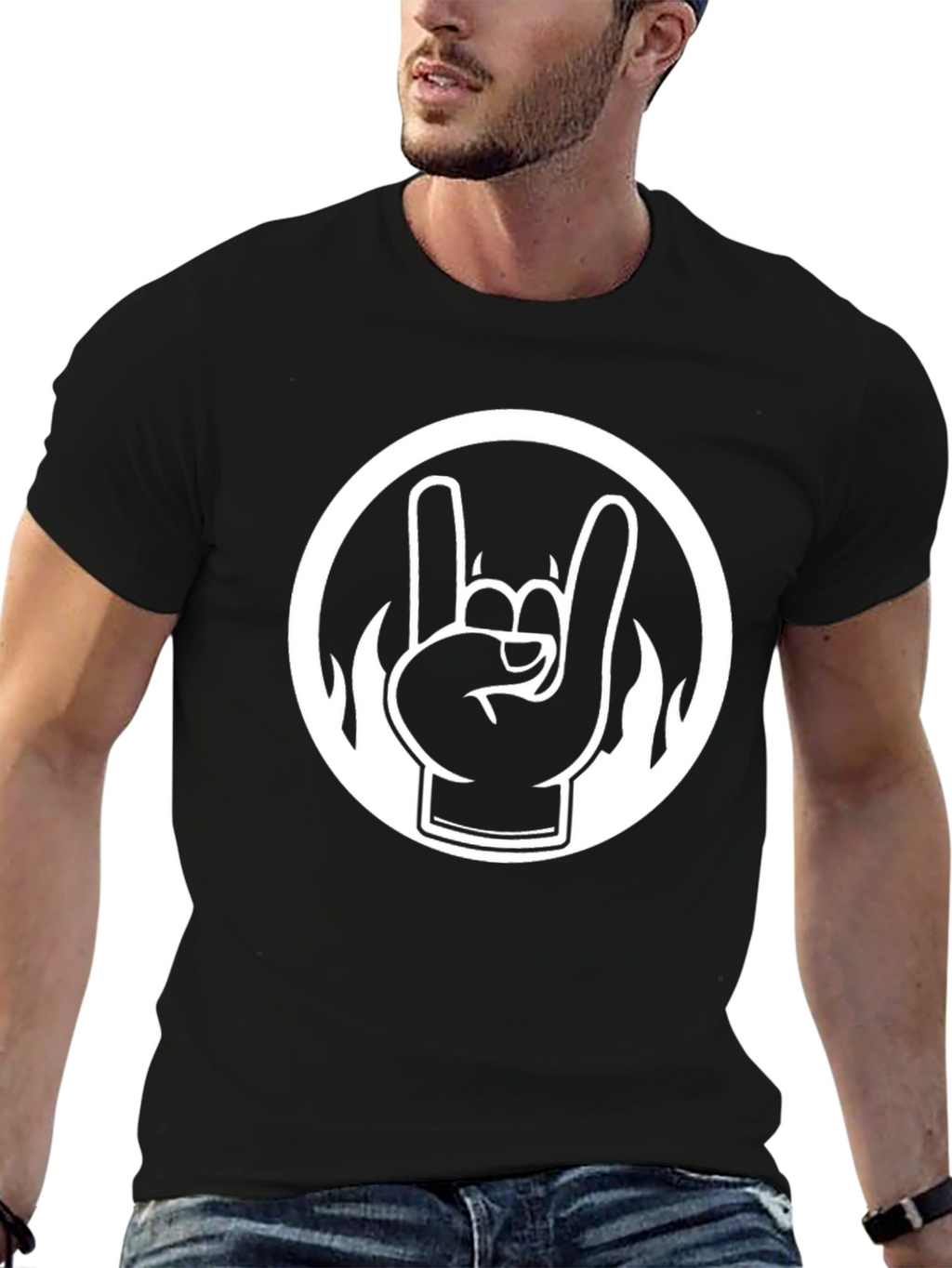 Rock On T-Shirt - Black Graphic Tee
