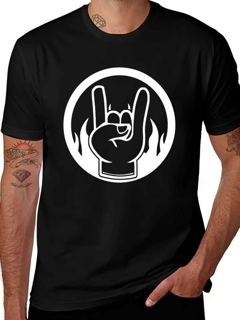 Rock On T-Shirt - Black Graphic Tee