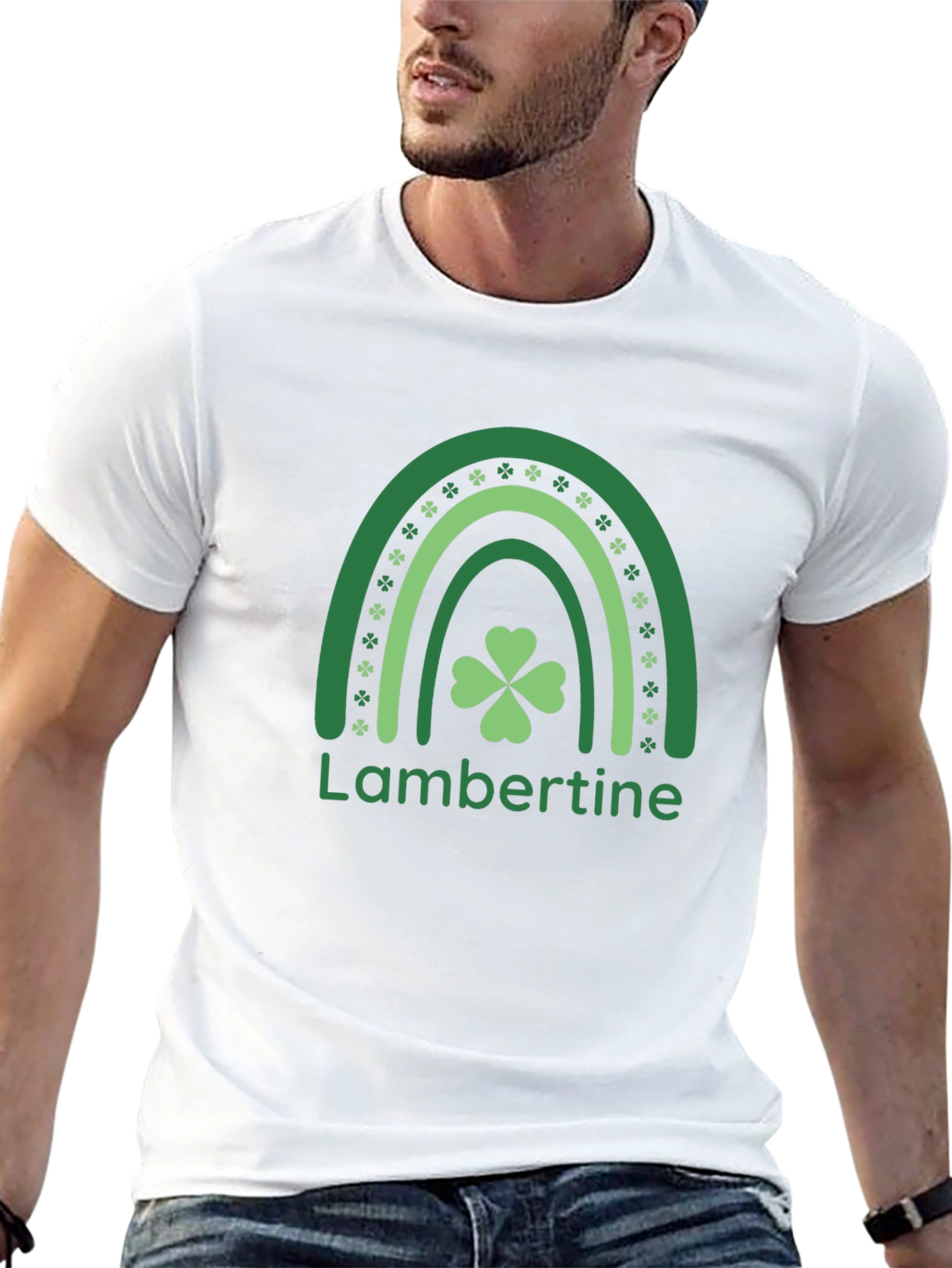 Lambertine St. Patricks Day Clover Rainbow T-Shirt