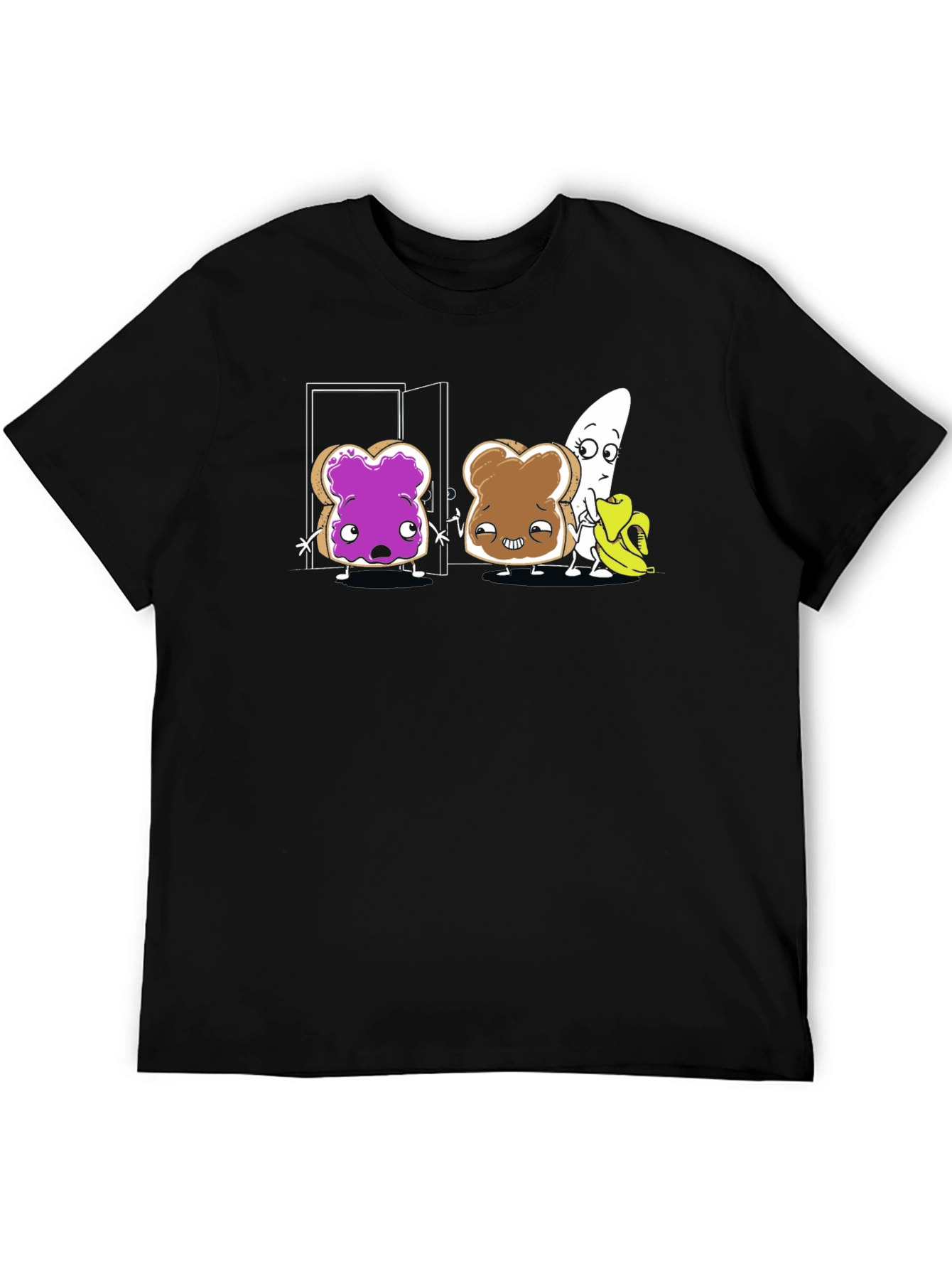 Funny Toast & Banana Cartoon T-Shirt