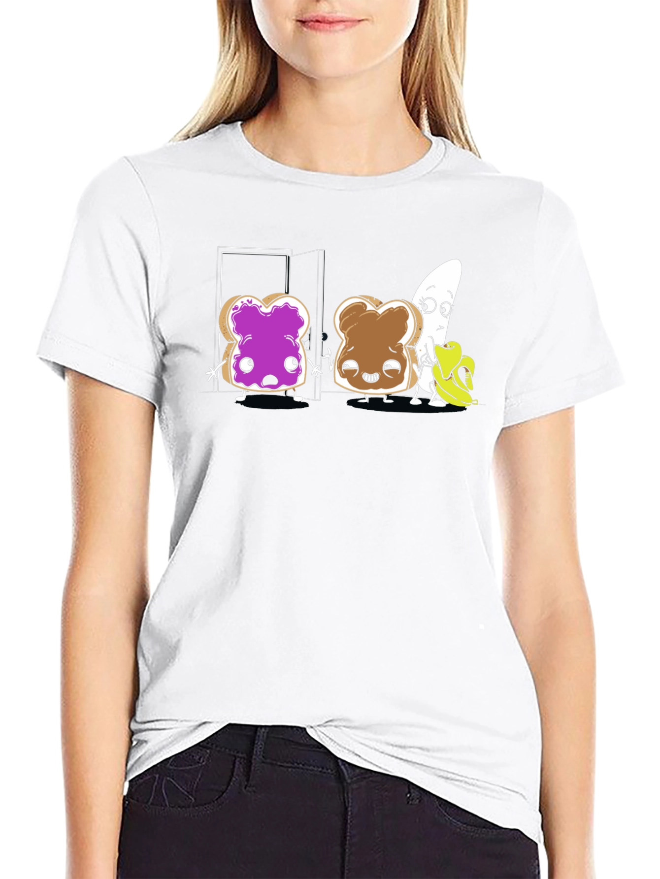 Funny Toast & Banana Cartoon T-Shirt
