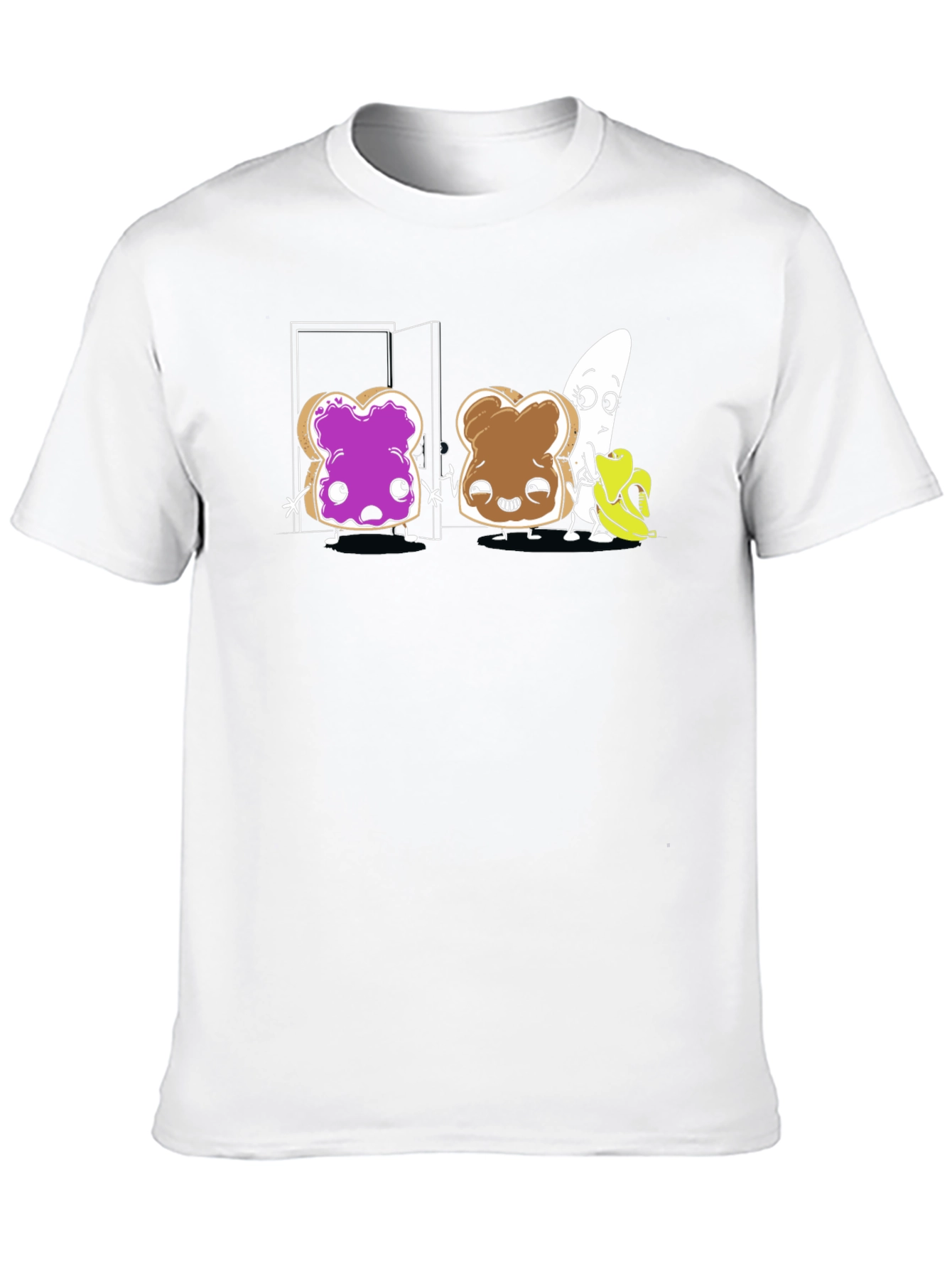 Funny Toast & Banana Cartoon T-Shirt