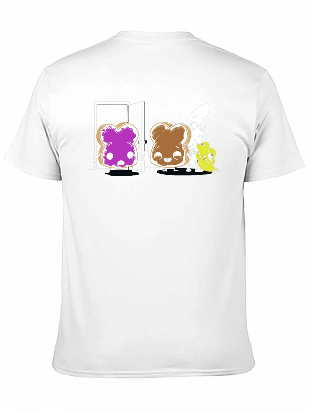 Funny Toast & Banana Cartoon T-Shirt