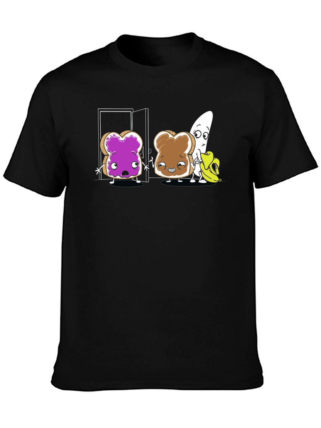 Funny Toast & Banana Cartoon T-Shirt