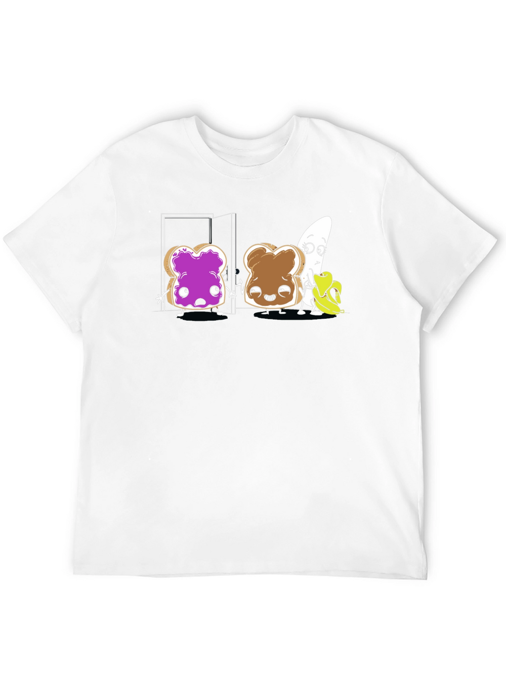 Funny Toast & Banana Cartoon T-Shirt