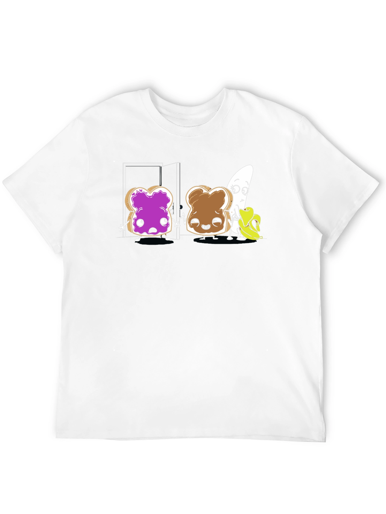 Funny Toast & Banana Cartoon T-Shirt