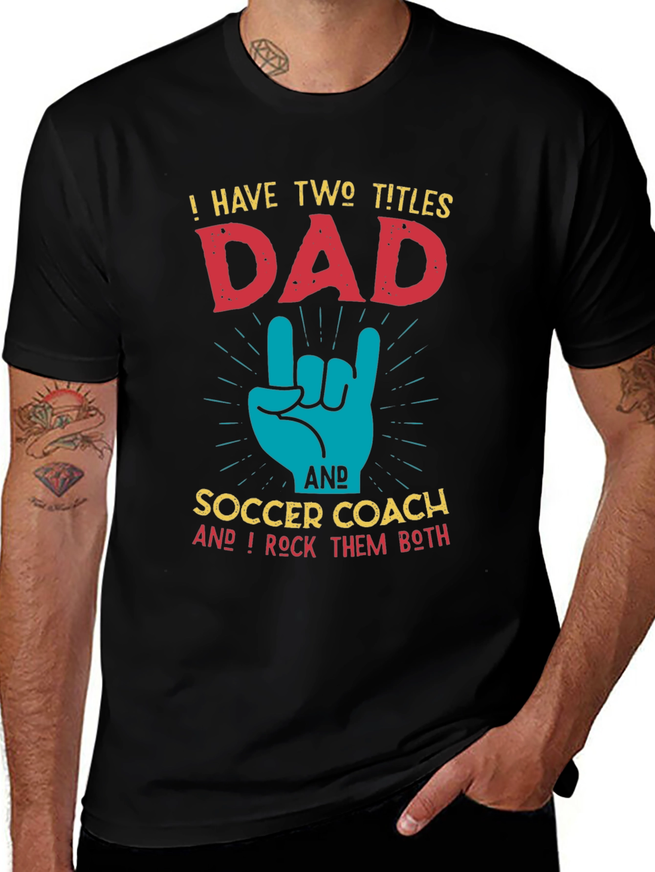 Dad & Soccer Coach Graphic Tee - Rock Them Both!