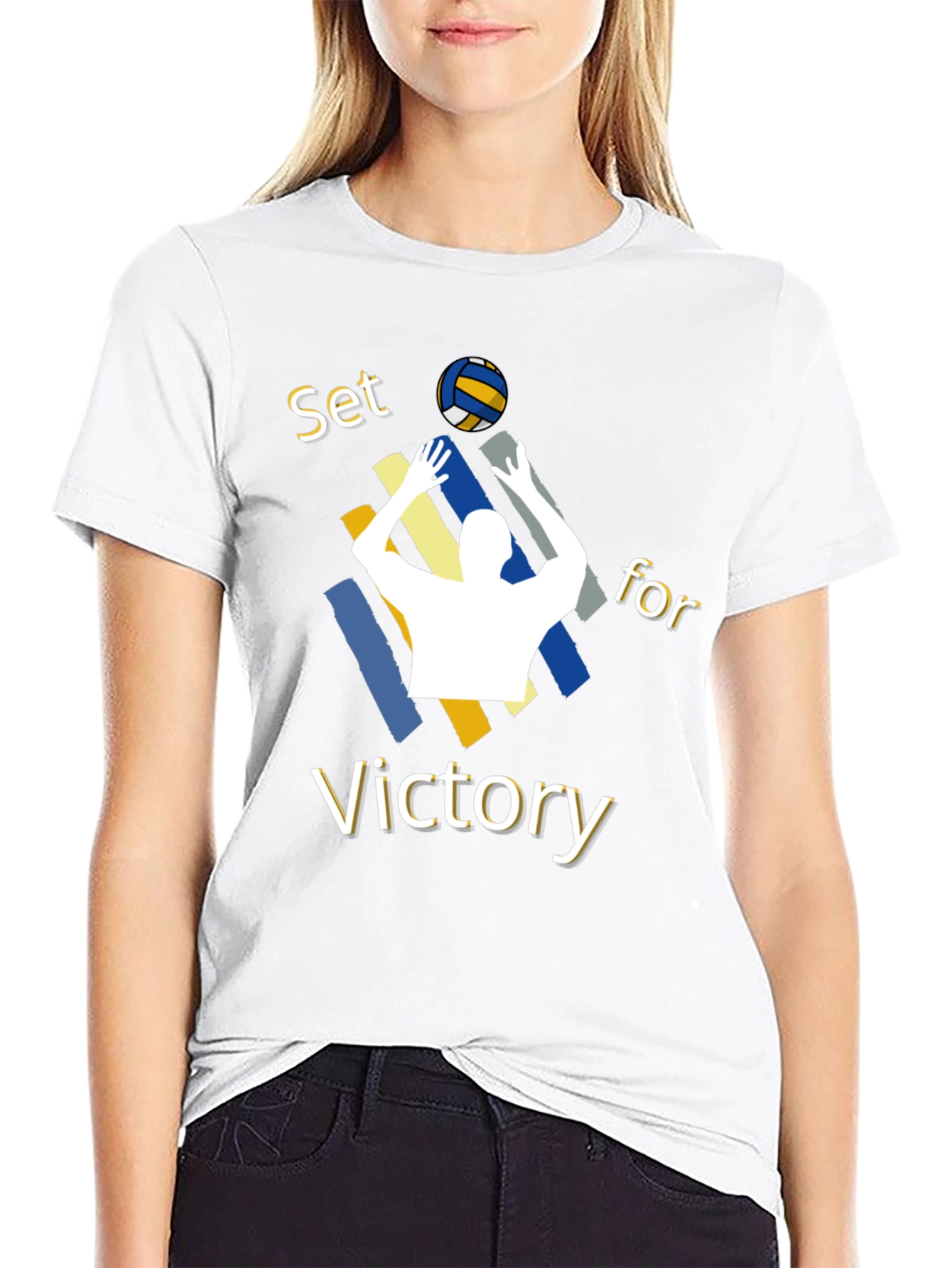 Volleyball Set for Victory Graphic T-Shirt