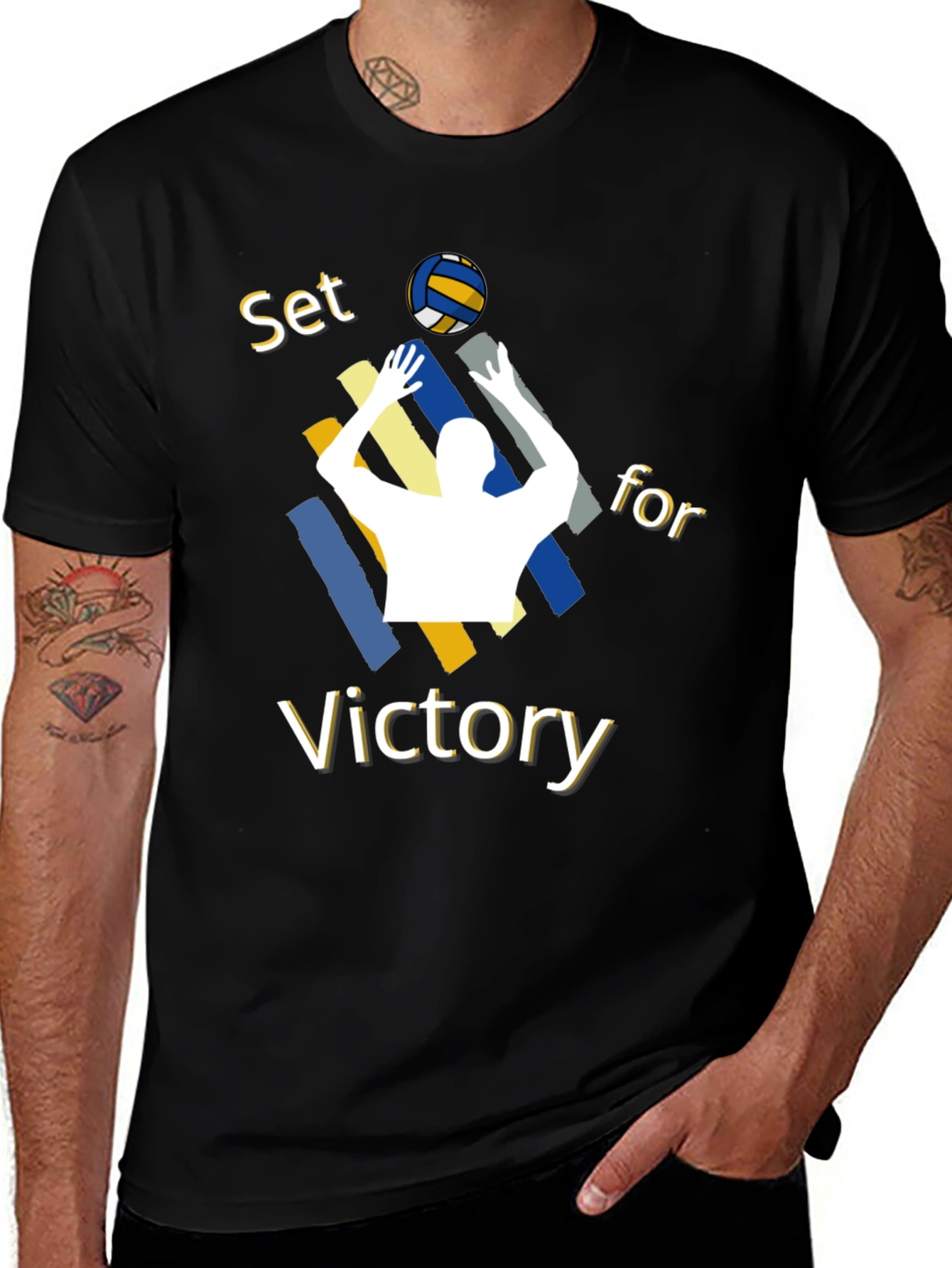 Volleyball Set for Victory Graphic T-Shirt