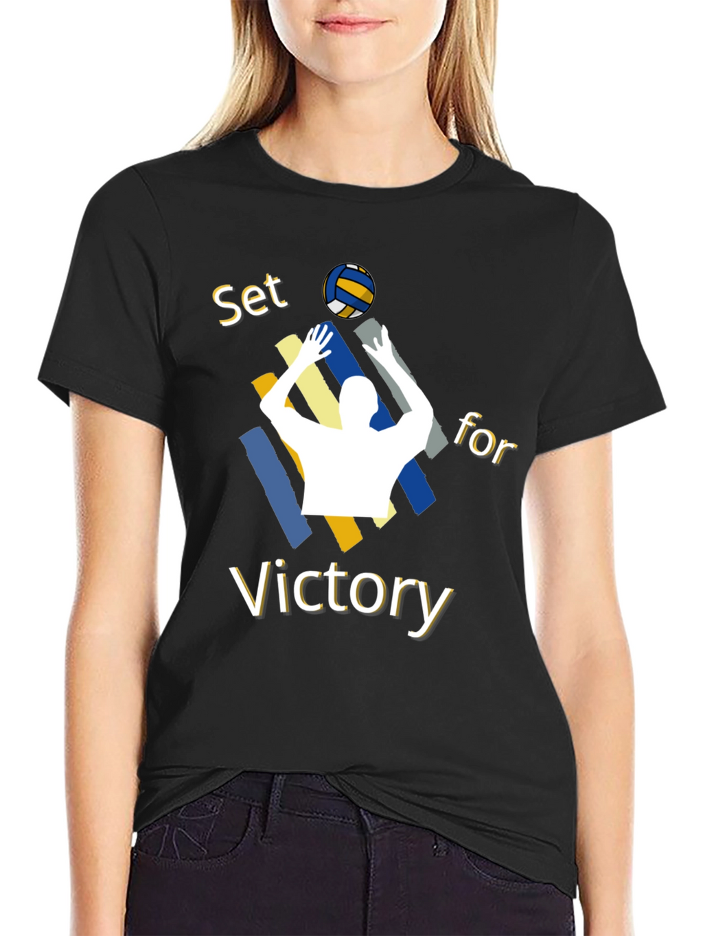 Volleyball Set for Victory Graphic T-Shirt