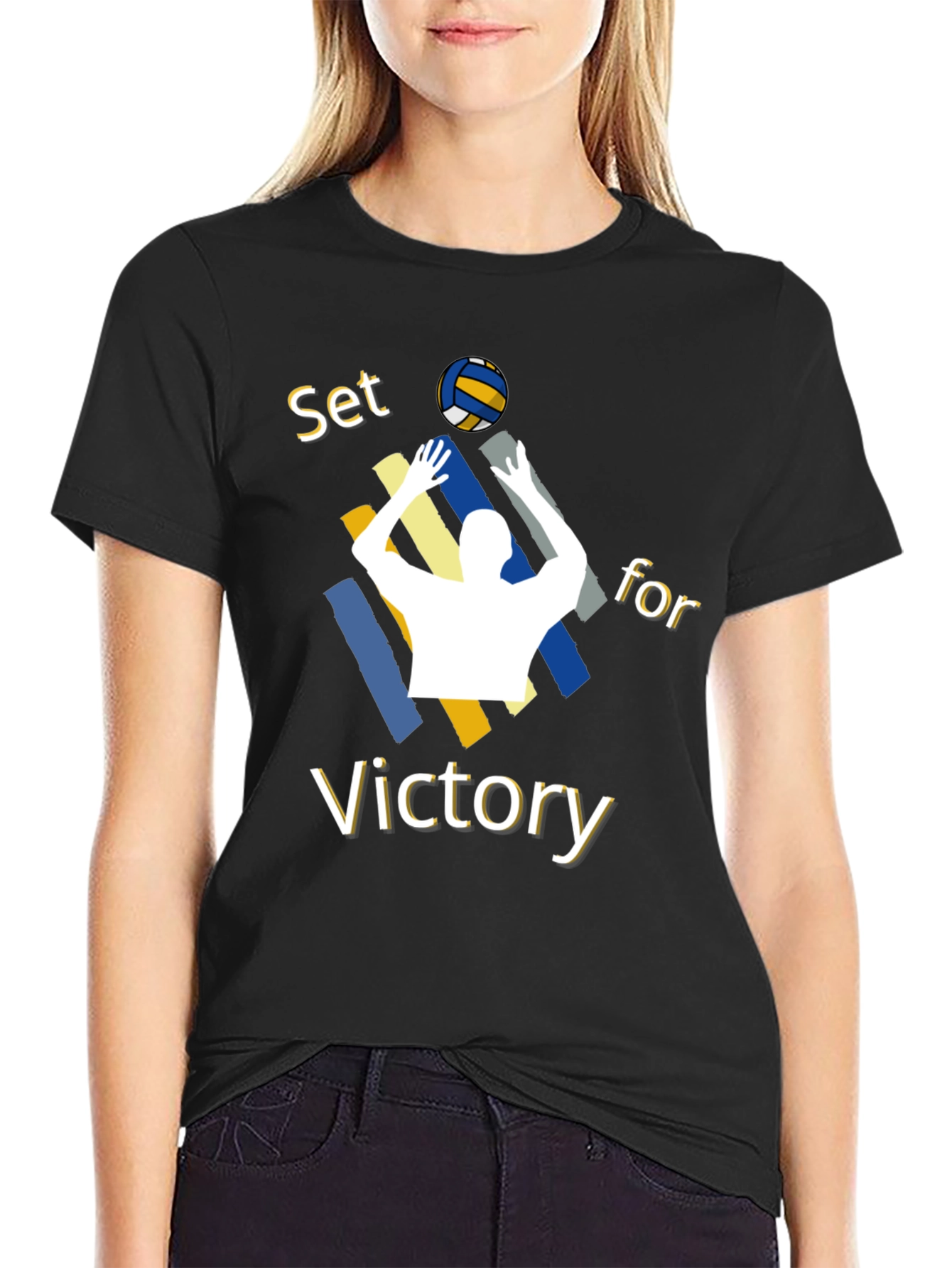 Volleyball Set for Victory Graphic T-Shirt