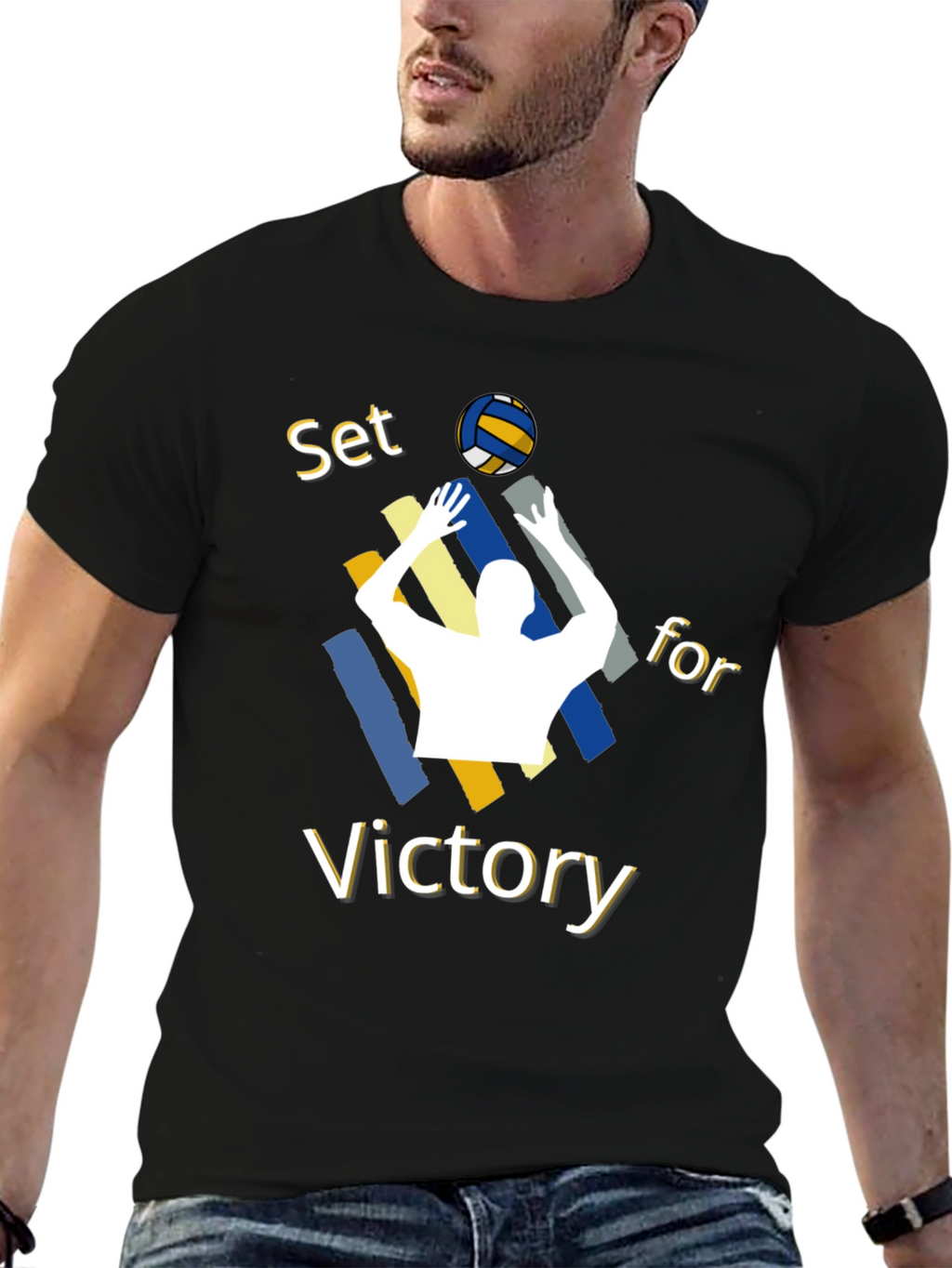Volleyball Set for Victory Graphic T-Shirt