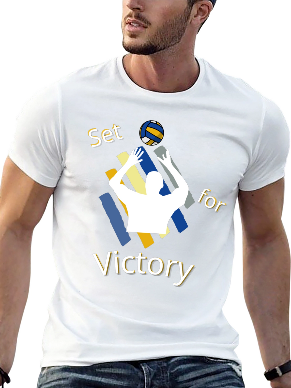 Volleyball Set for Victory Graphic T-Shirt
