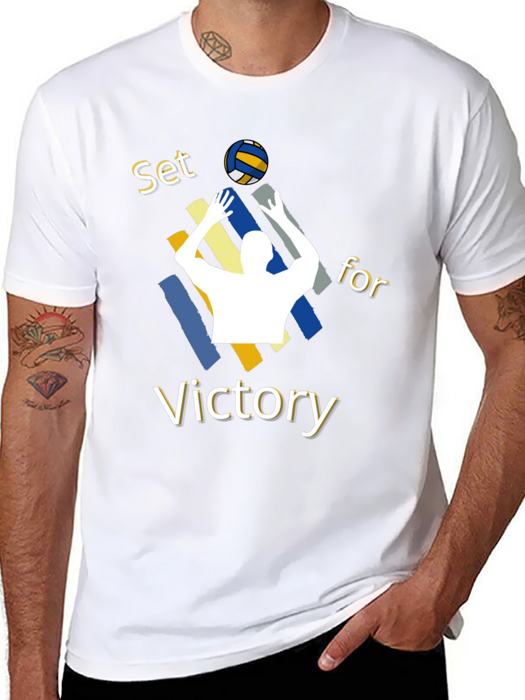 Volleyball Set for Victory Graphic T-Shirt