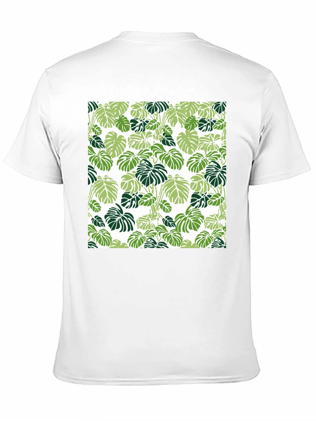 Trendy Tropical Leaf Pattern Black T-Shirt