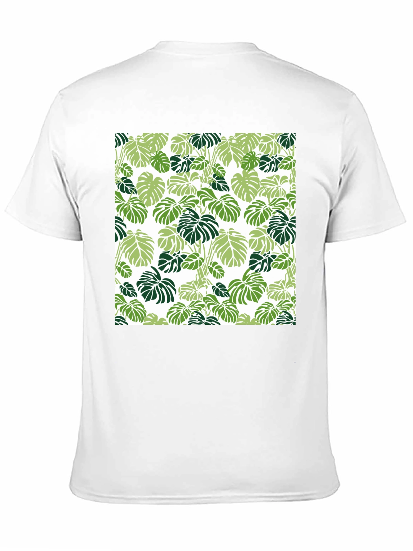 Trendy Tropical Leaf Pattern Black T-Shirt