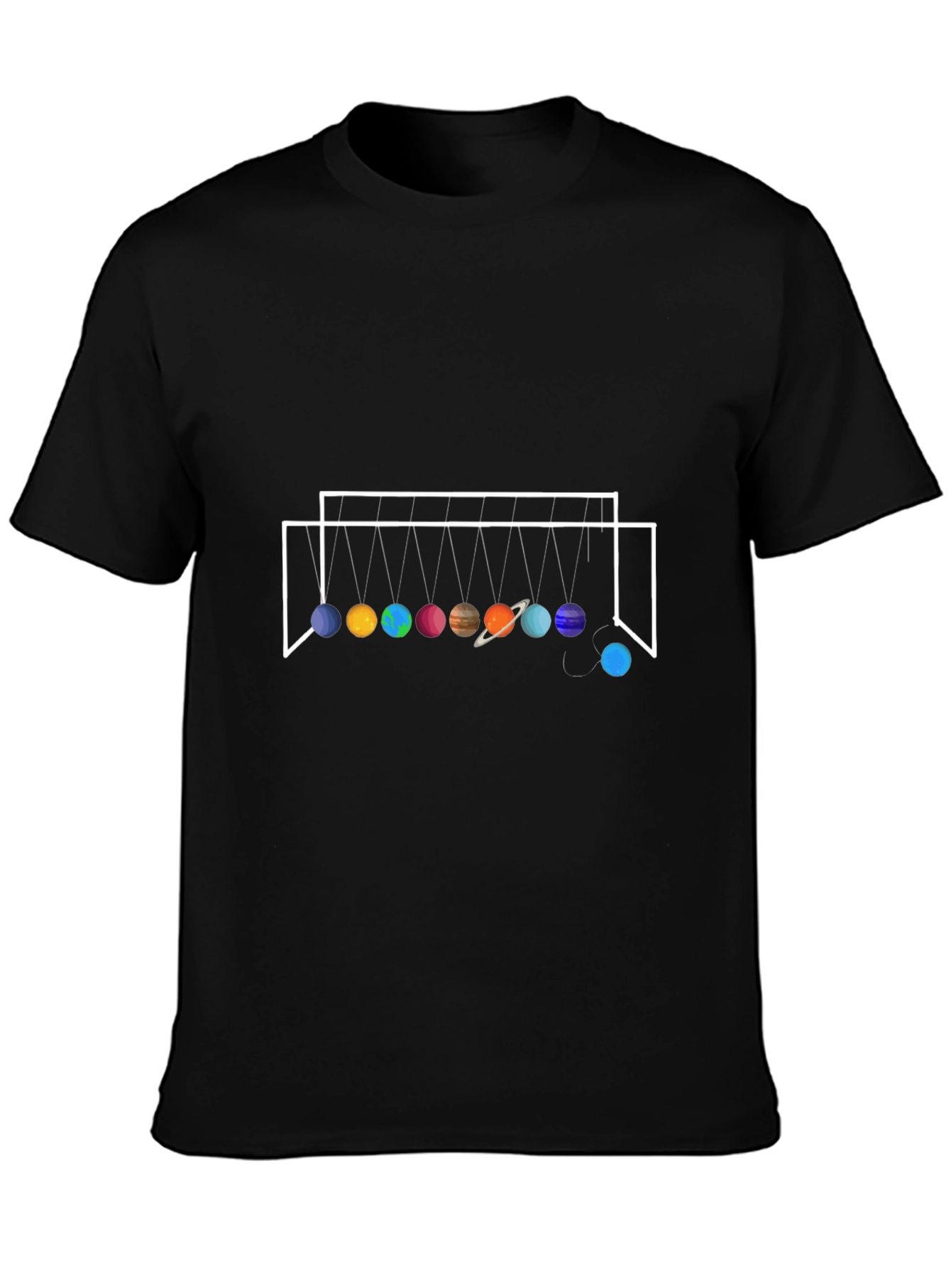 Planetary Newtons Cradle Black T-Shirt